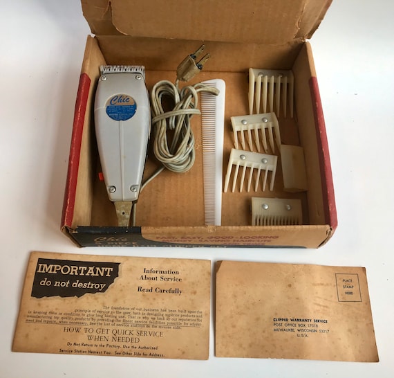 Vintage Chic Electric Clipper Set in Original Box Home Hair - Etsy