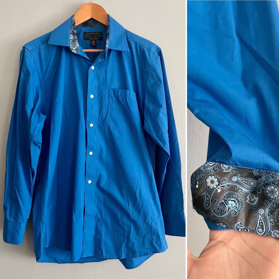Alexander Julian Colours Mens Shirt Size M in Blue With - Etsy