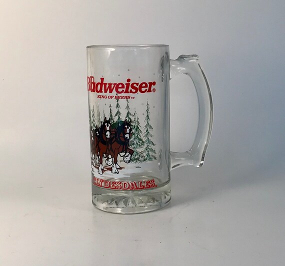 1989 Anheuser Busch AB Budweiser Bud Holiday Christmas Beer Stein Clydesdales
