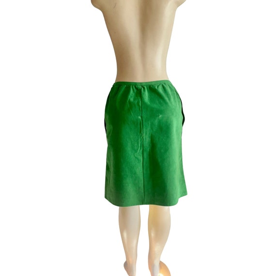 Vintage Leather Wrap Skirt in Green size M 70s re… - image 7