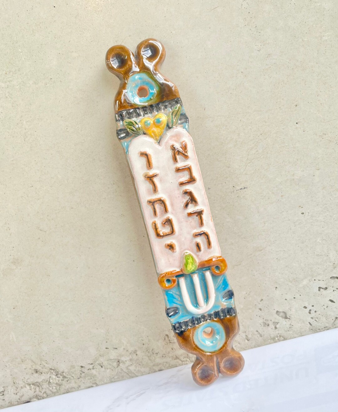Vintage Ceramic Mezuzah From Ein Hod Israel Mezuzah Case Hand Etsy