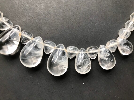 Vintage Clear Swirl Teardrop Lucite Statement Nec… - image 6