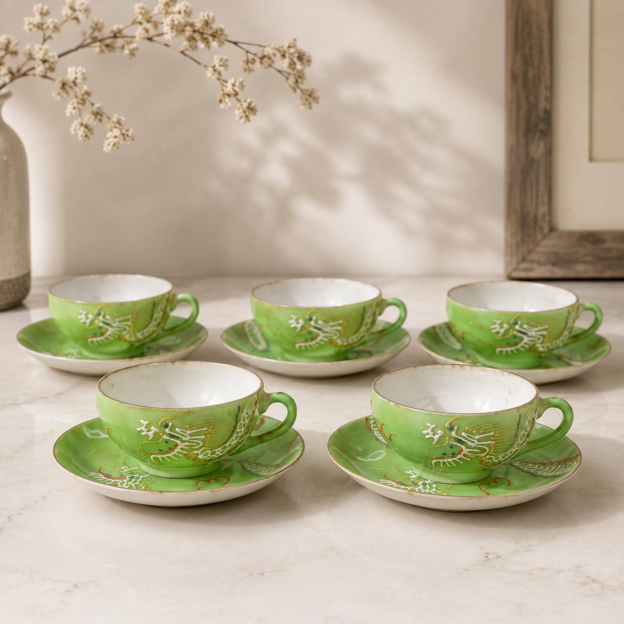 Vintage Dragonware Demitasse Tea Set – Hand-painted Japan, 1930s