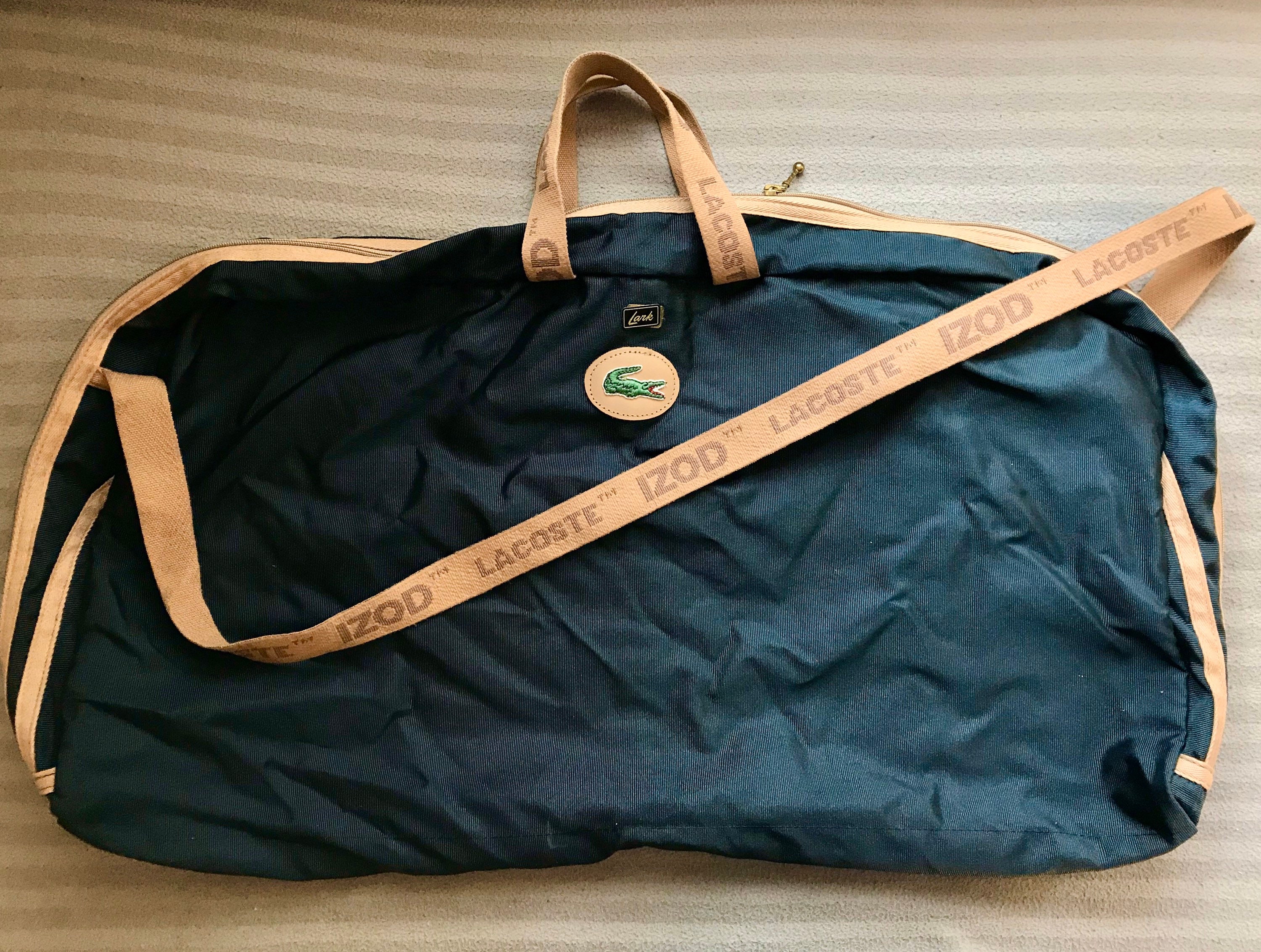 slette Valg fajance Vintage Lacoste Izod by Lark Tennis Bag in Navy Blue Tan - Etsy
