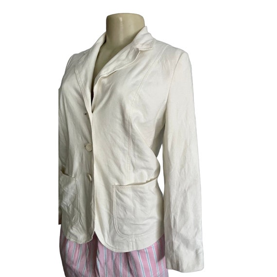 Vintage 1960s Suede Blazer Jacket Size S white mi… - image 1
