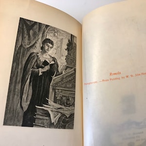 Antique Works of George Eliot – Romola & Silas Marner – Edition de Luxe by Brainard Publishing Co Limited to 1000 Copies – Rare Vintage Book