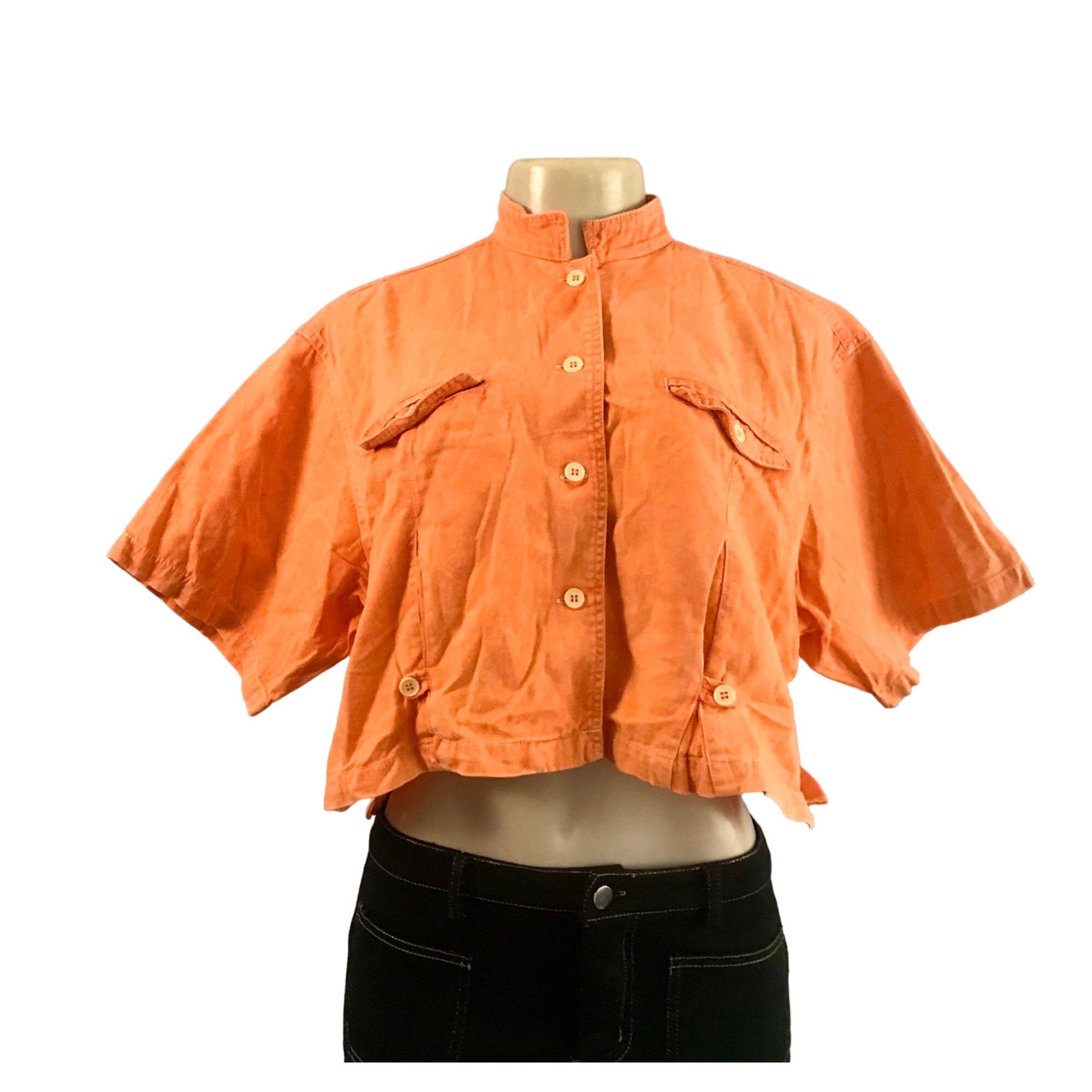 Orange Denim Jacket Etsy UK