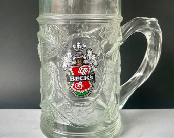 ヴィンテージ 1990 年代 ベックス ドイツ製 0.4L ビールグラス
