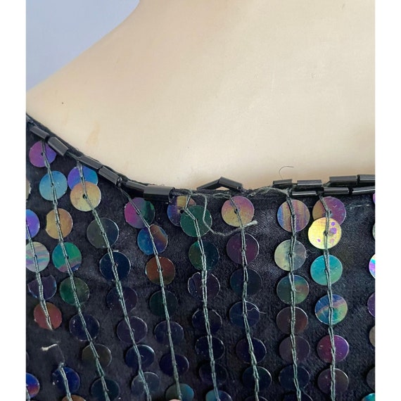 Vintage Silk Blouse with Sequins by Sarafino in B… - image 9