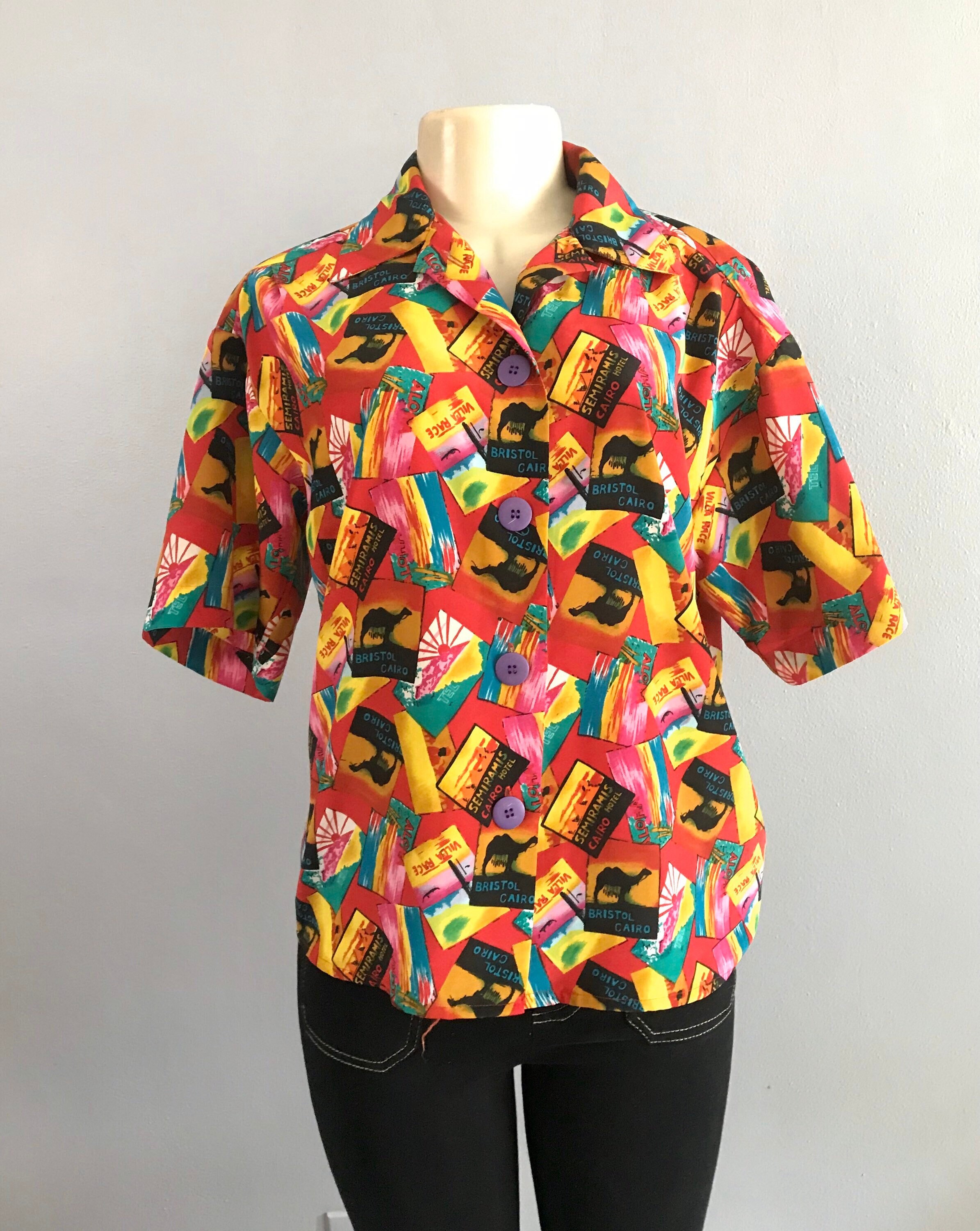 Vintage 80s Notations Blouse Shirt 