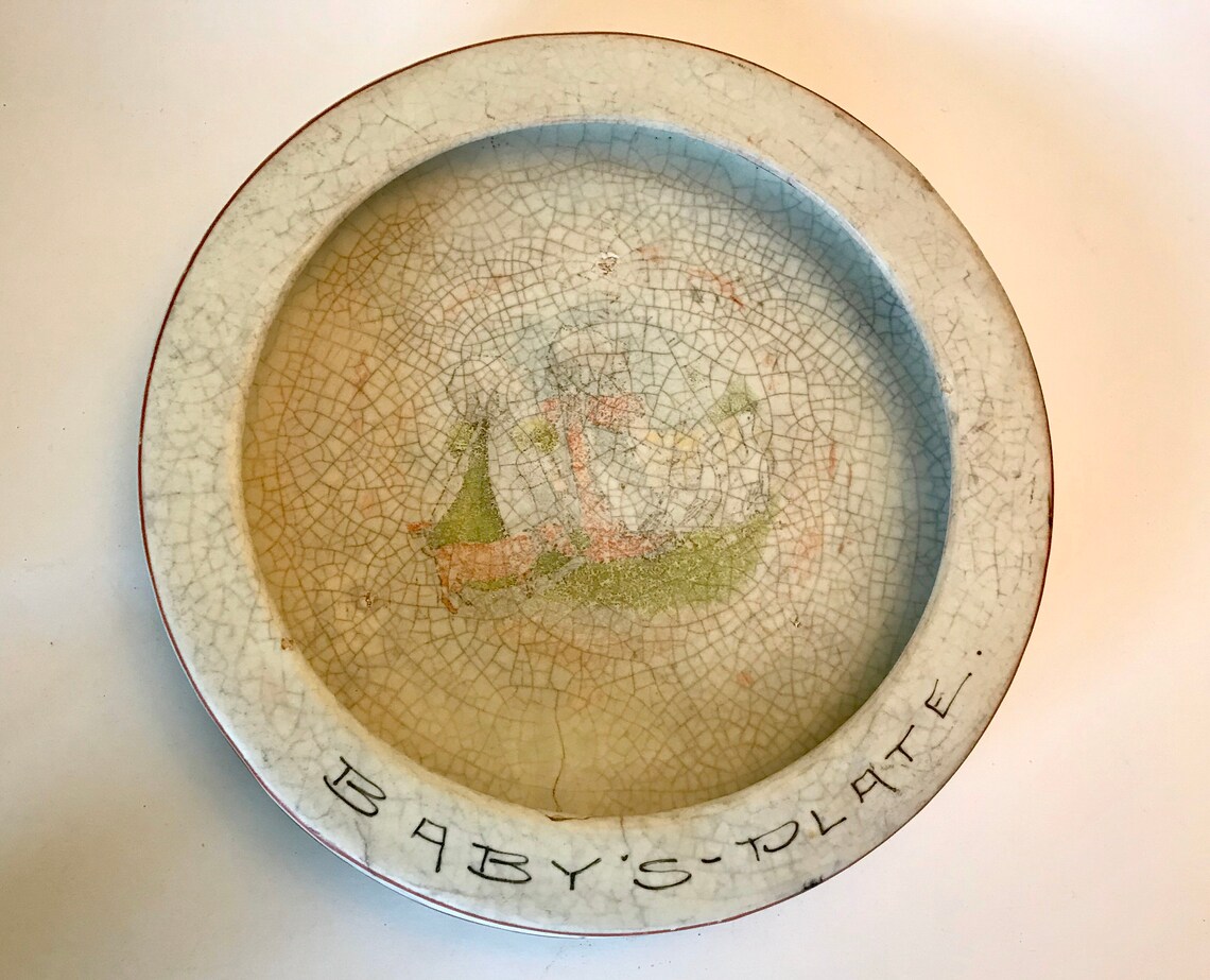 Antique Ceramic Baby Plate Antique Children Dish Vintage Etsy