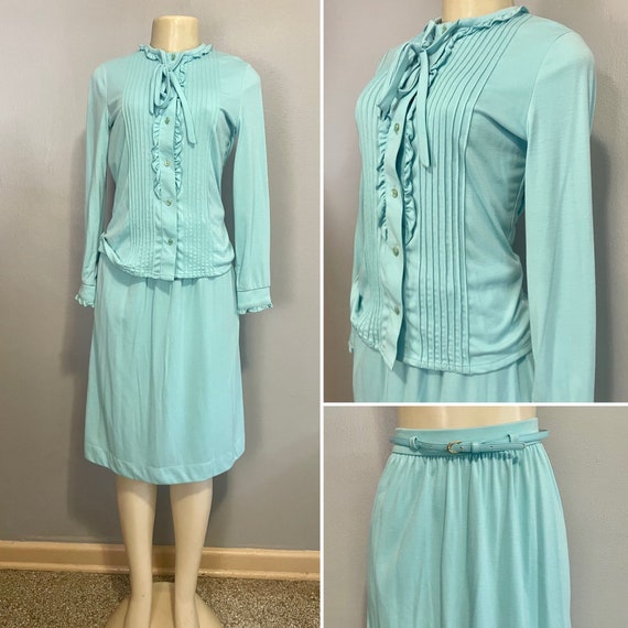 Vintage Blouse & Skirt set by Butte Knit of in Li… - image 2