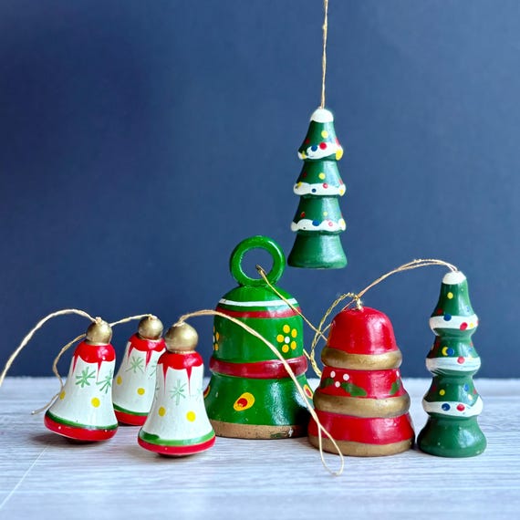 Doppie Campane Decorative Per Albero Di Natale - Ciondolo In Metallo Nero Con Fiocchi - Ornamenti Per Porte E Finestre