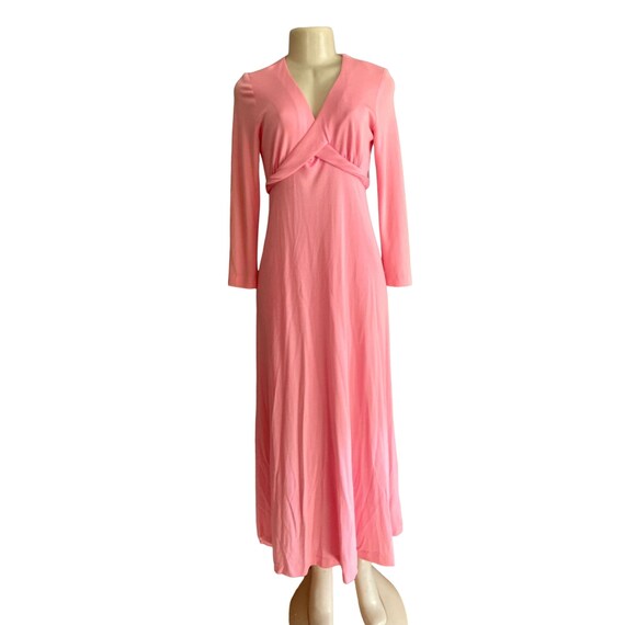 Vintage Kelly Arden Maxi Dress in Pink 1970s Long… - image 2