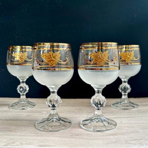 Vintage Bohemia Crystal Wine Glasses – Crystalex BOC47 Pattern ...