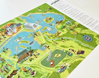 Disneyworld 1971 - Vintage Theme Park Disney Map Poster Print