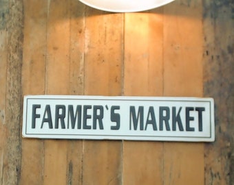 On Sale! FARMERS MARKET Metal Porcelain Vintage Style Metal Sign