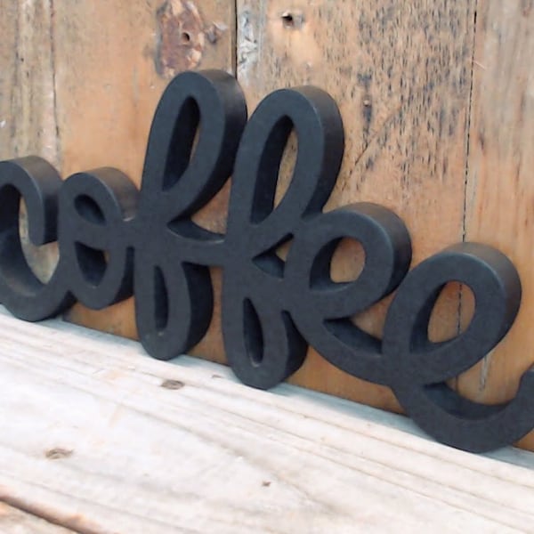 On Sale! COFFEE - Small Free Standing Black Wood Sign