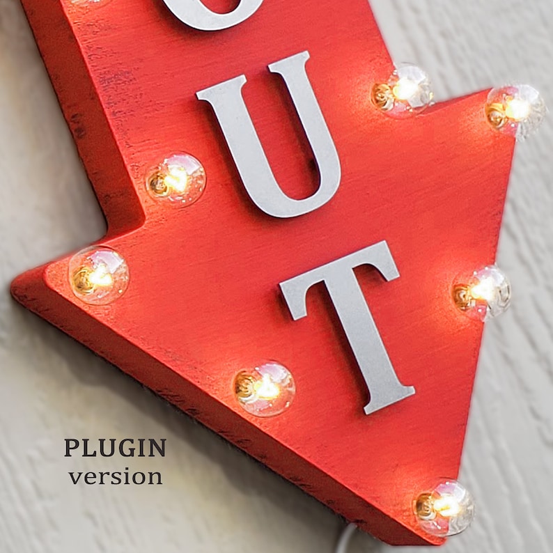 Plugin Battery or Solar 36 HIKING Metal Arrow Sign Rustic Marquee Light Up On Sale Hiking Trail Camp Camping Outdoors Trail Ahead