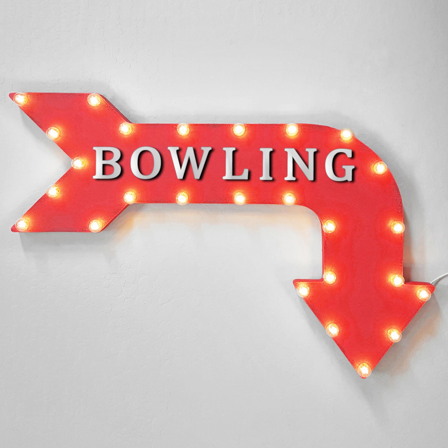 On Sale 36 BOWLING Metal Arrow Sign Plugin Battery Etsy