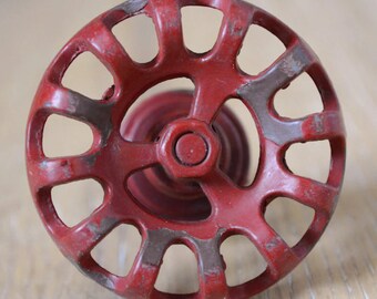 Rustic Cast Iron Industrial Vintage Water Hydrant Faucet Valve Handle - Decorative Pull Knob - Shabby Chic. GREEN - RED - WHITE