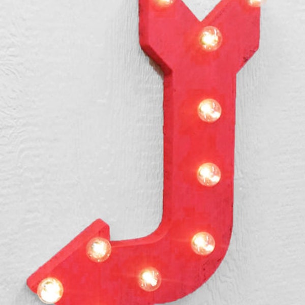 On Sale! 24" Directional Curved Metal Arrow Sign - Battery OR Solar - Rustic Vintage Marquee Light Up
