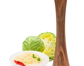 Masontops Pickle Packer - Acacia Wood Vegetable Fermentation Tamper - Cabbage Sauerkraut Pounder - Fermenting Food Tool