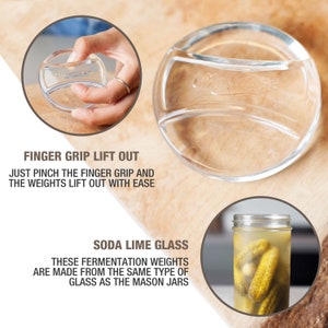 Masontops Pickle Pebble Glass Infinity Weights for Fermenting Pickling Weight Set Wide Mouth Mason Jar Fermentation image 4