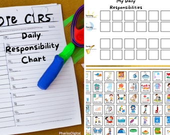 Tableau des responsabilités quotidiennes des enfants, routine quotidienne imprimable, tableau des corvées, liste de contrôle du matin/soir, liste des tâches quotidiennes, affiche de travail des enfants,
