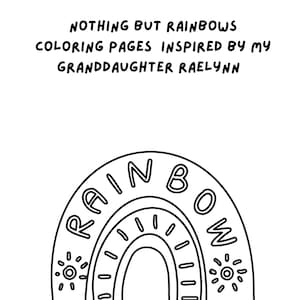 Rainbow Coloring Page, Rainbow Party Activity, Kids Birthday Coloring ...