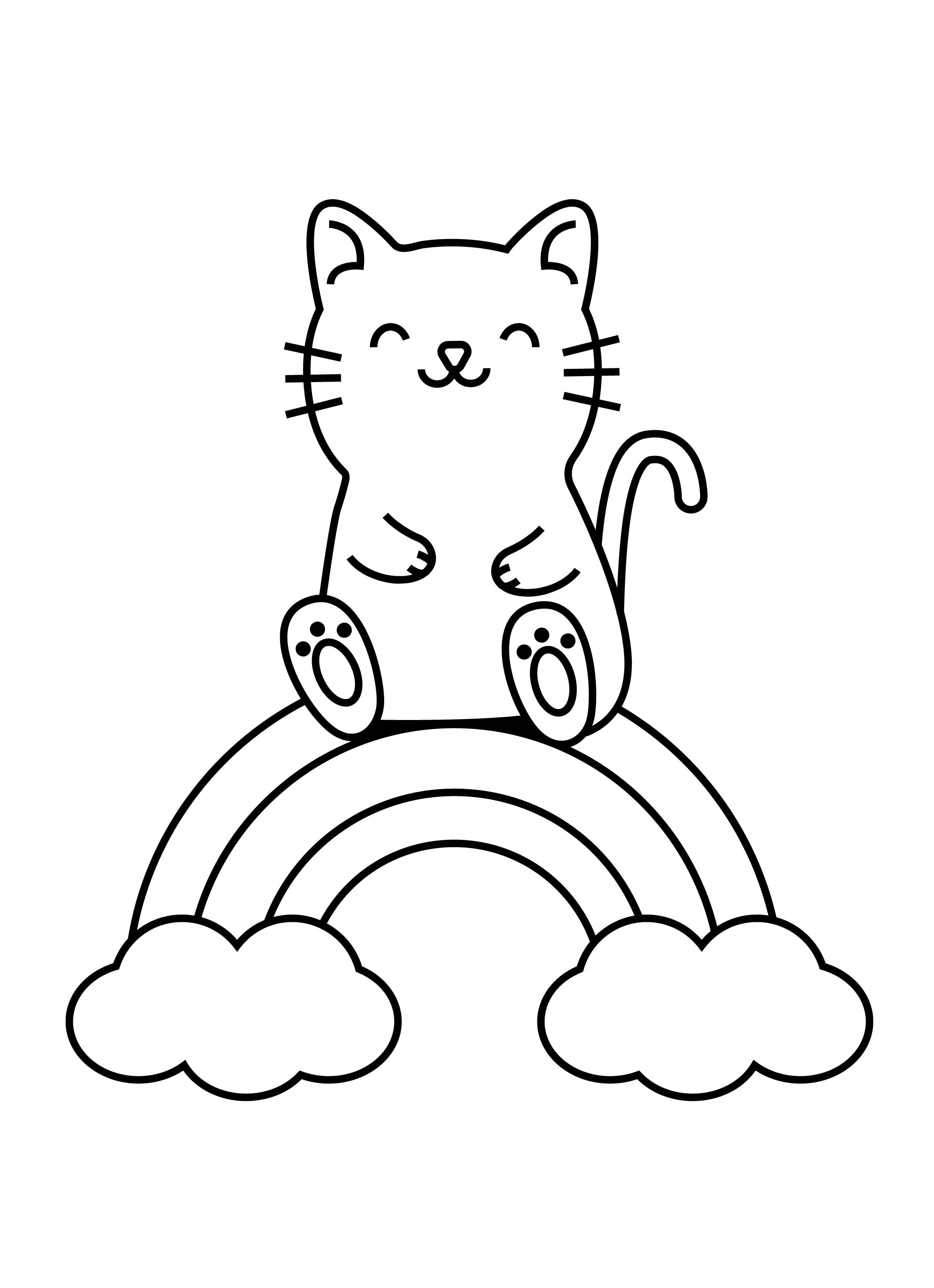 Rainbow Coloring Page, Rainbow Party Activity, Kids Birthday Coloring