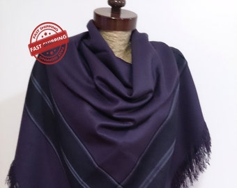 thank you gift, Plaid Scarf, Blanket scarf, wife gift, mothers day gift, mom gift, oversized scarf purple,