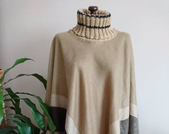 Blanket poncho, Blanket poncho women, turtle neck poncho, winter gift,