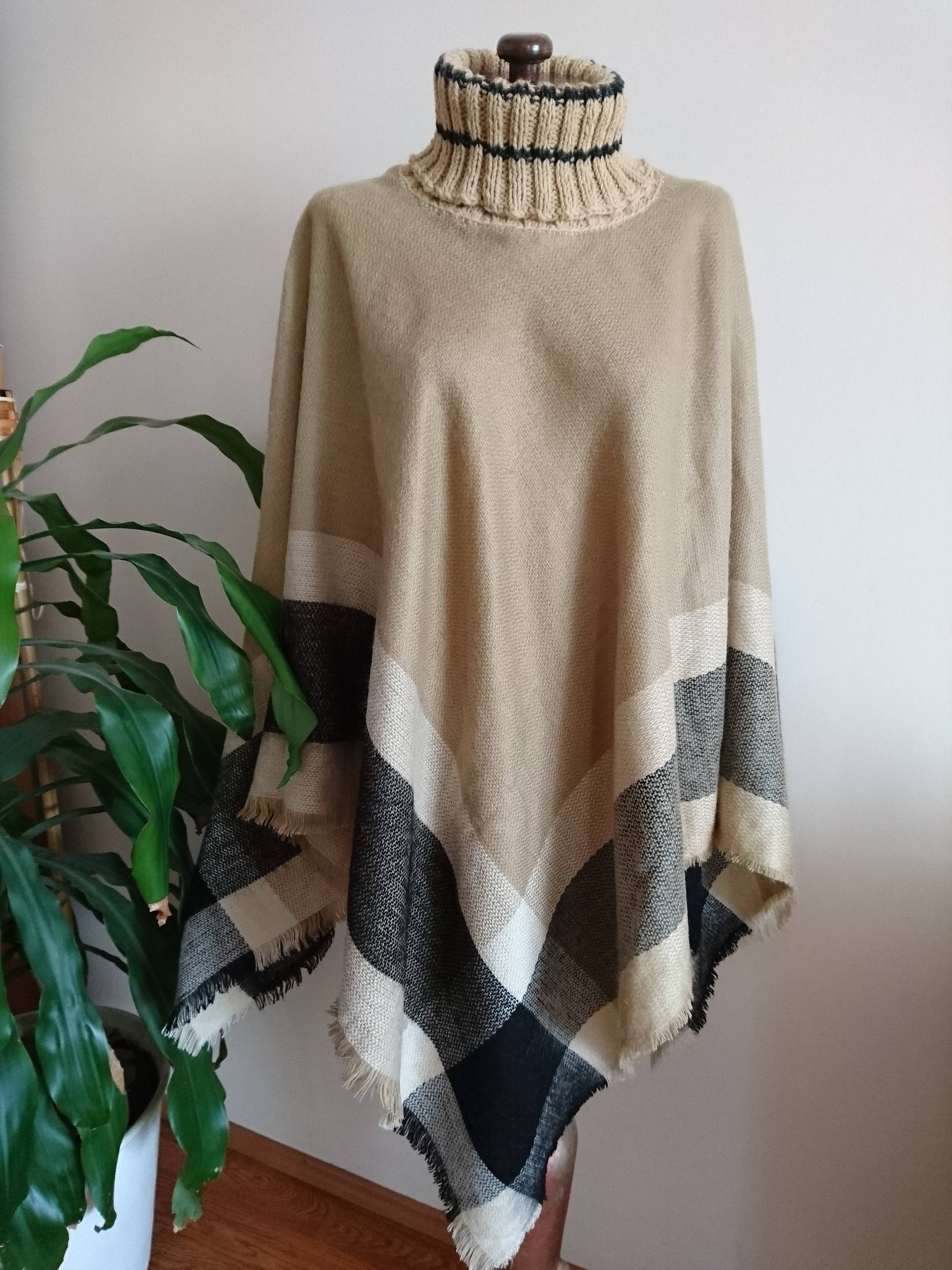 Blanket poncho Blanket poncho women turtle neck poncho Etsy