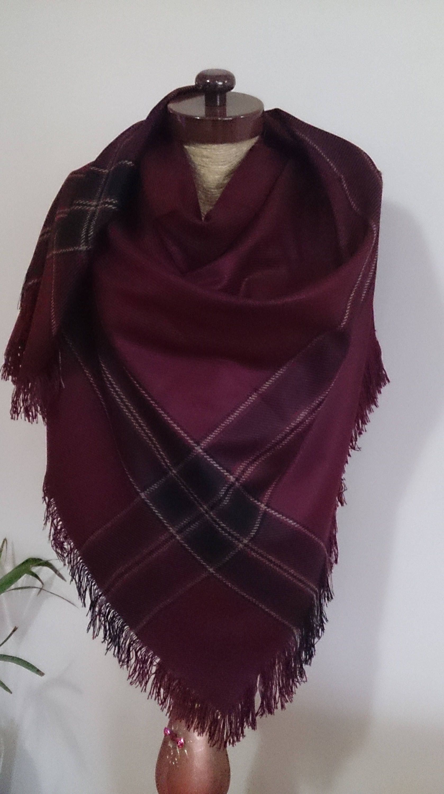 Burgundy Blanket Scarf Mothers Day Gift Thank You Gift Burgundy