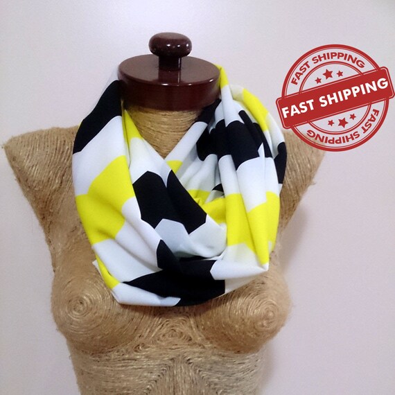 Items similar to Neon scarf, eternity scarf, infinity scarves, chevron