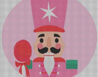 Nutcracker Canvas Needlepoint  – 14 Count Mesh, Christmas Needlepoint,