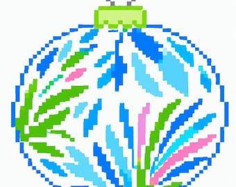 Chinoiserie Ornament Needlepoint Canvas – 4” Round on 14 Mesh – Digitally Painted with Stitch Painted Detail
