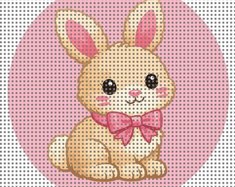 toile de broderie lapin | 3x3 | 14 mailles | Ornement de Pâques