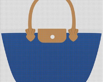 Fourre-tout preppy toile - 10 x 10 cm - 14 mailles - toile pour débutants - design cabas côtier - impression numérique peinte au point