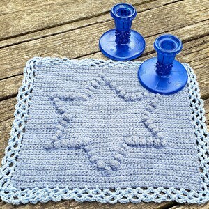 Star of David challah cover Jewish decor Judaica candle doily matzoh cover shabbat candle coaster Hanukkah gift chanukkah gifts image 5