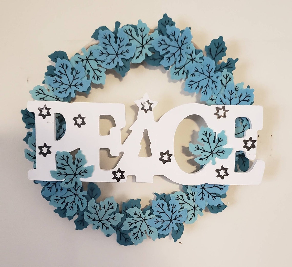 Jewish Peace Wreath Peace Sign Wreath Jewish Decor Jewish Etsy