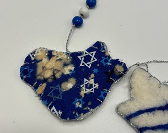 Hanukkah peace dove ornaments - Chanukah decor- hanukah party decorations - Jewish peace decor - I support Israel ornaments