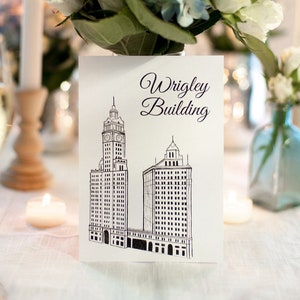 Chicago Icons Wedding Table Numbers Chicago Wedding Theme Chicago Landmarks, Set of 10, 15, 20, 25, or 30 image 4