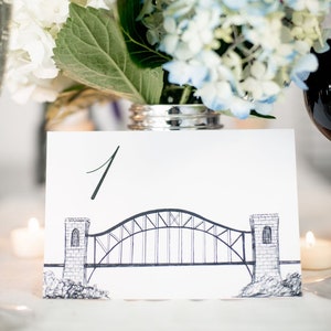 Queens, NYC Icons Wedding Table Numbers | Queens, New York City Wedding Theme | Set of 10, 15, or 20