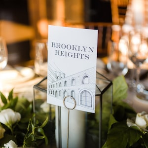 Brooklyn Neighborhoods Wedding Table Numbers | Brooklyn, New York City Wedding Theme | Set of 10, 15, or 20