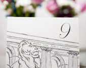 NYC New York Public Library NYPL Print or Wedding Table Number Card