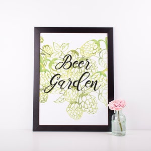 Beer Garden | Brewery Wedding Sign | Instant Download | Printable Wall Art | Hops | Beer Quotes
