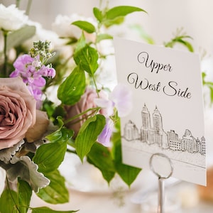 NYC Neighborhood Wedding Table Numbers | New York City Wedding Theme | Set of 10, 15, or 20