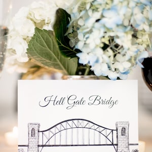 Queens, NYC Icons Wedding Table Numbers | Queens, New York City Wedding Theme | Set of 10, 15, or 20